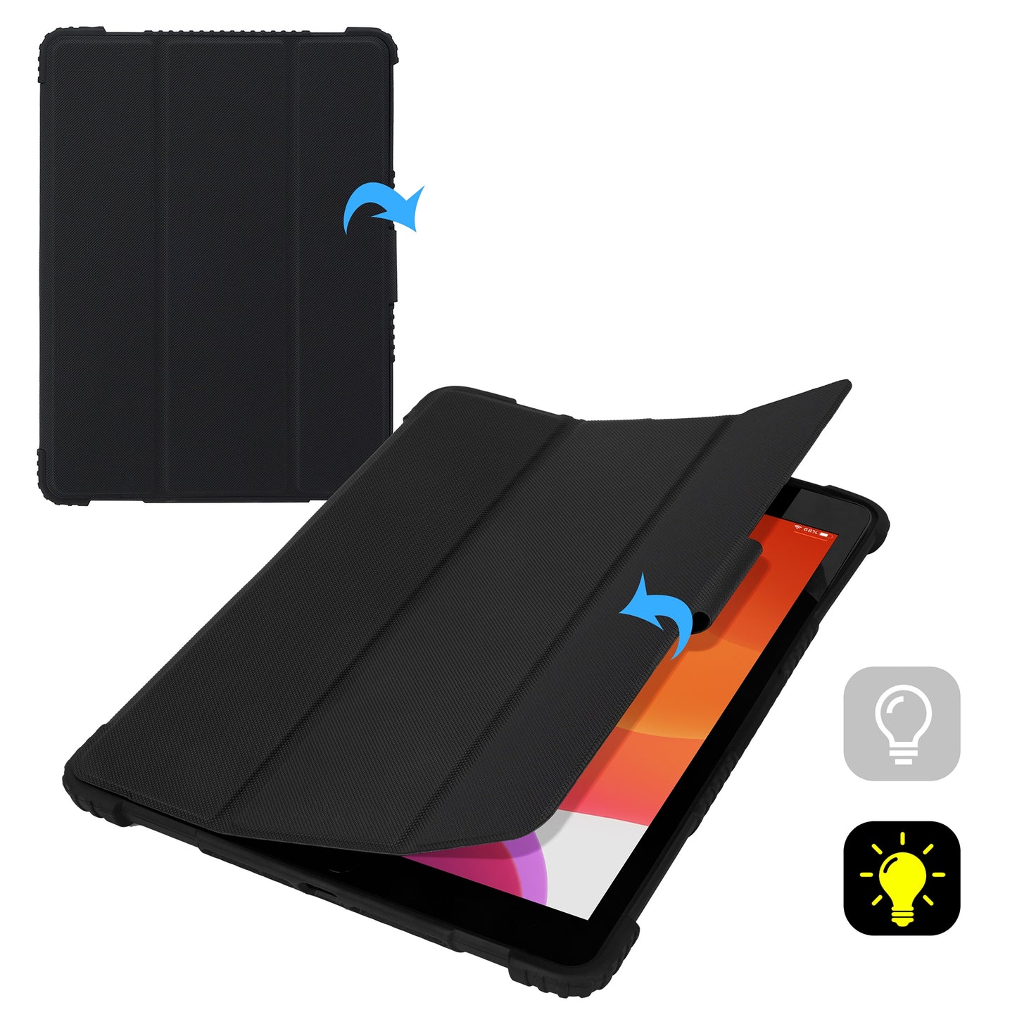 Techprotectus-Smart Protective iPad Folio case for iPad 10.2 inch (9th, 8th / 7th Generatio